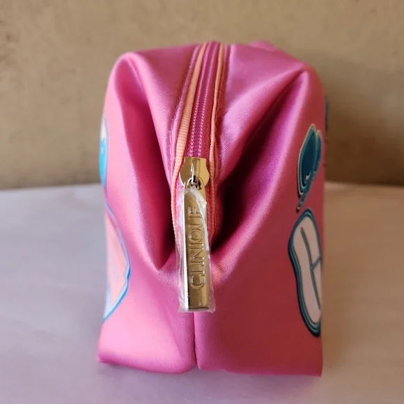 Pink Clinique Cosmetic Bag with Fun Patches - Picture 3 of 6